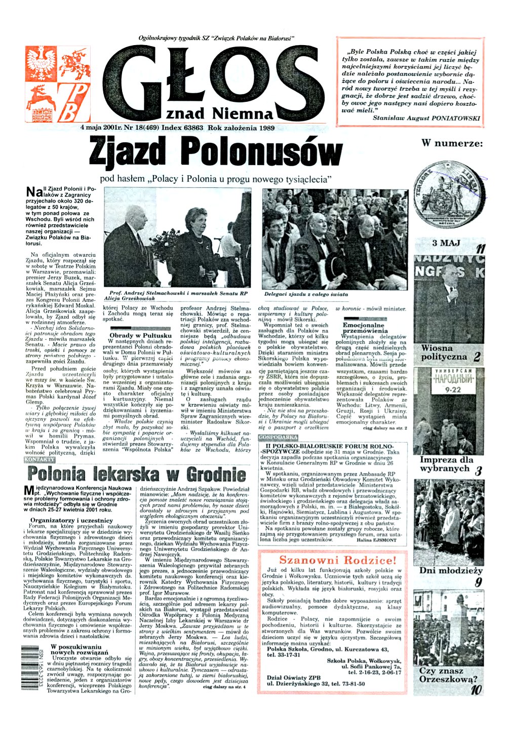 Głos znad Niemna 18 (469) 2001