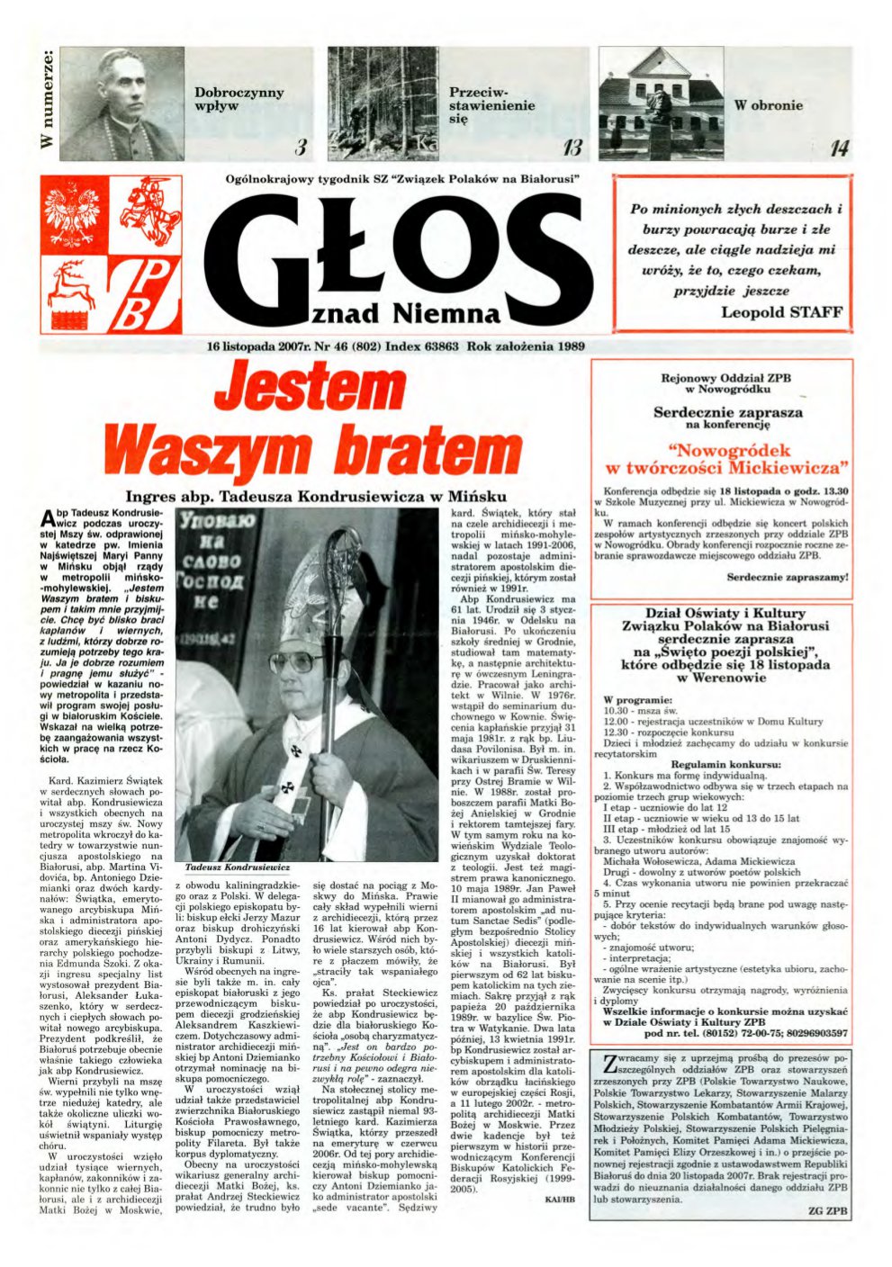 Głos znad Niemna 46 (802) 2007