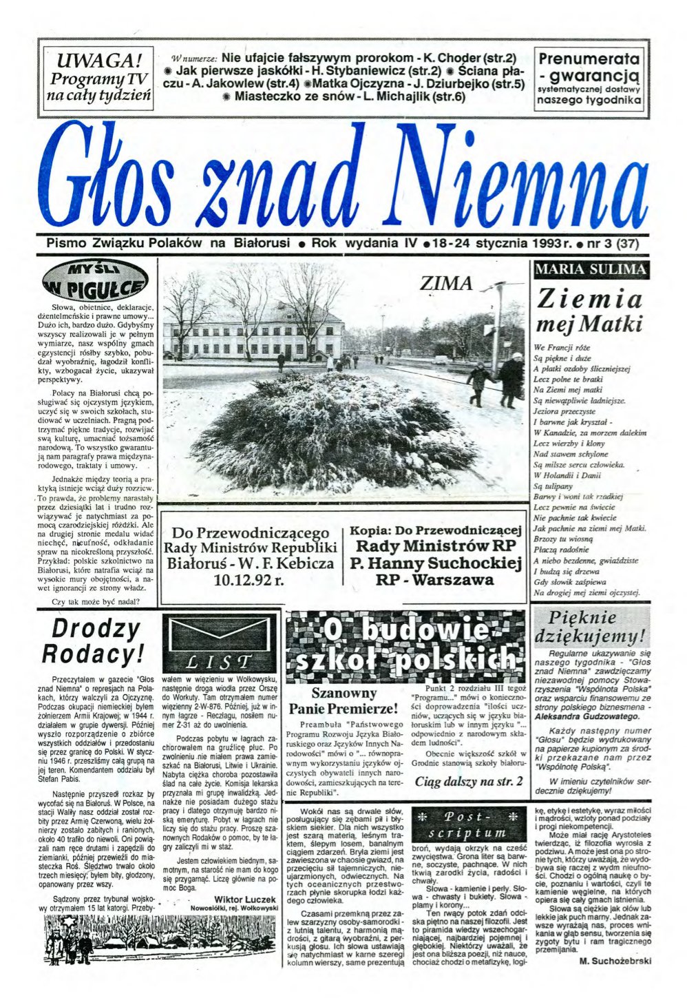 Głos znad Niemna 3 (37) 1993