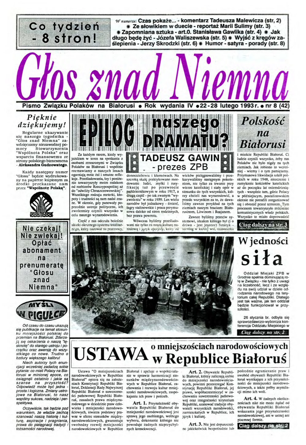 Głos znad Niemna 8 (42) 1993
