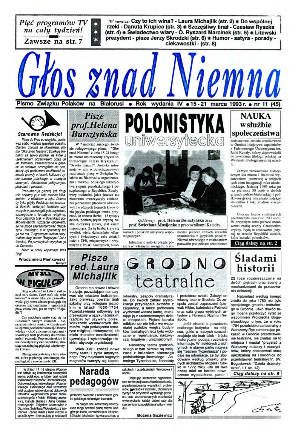 Głos znad Niemna 11 (45) 1993