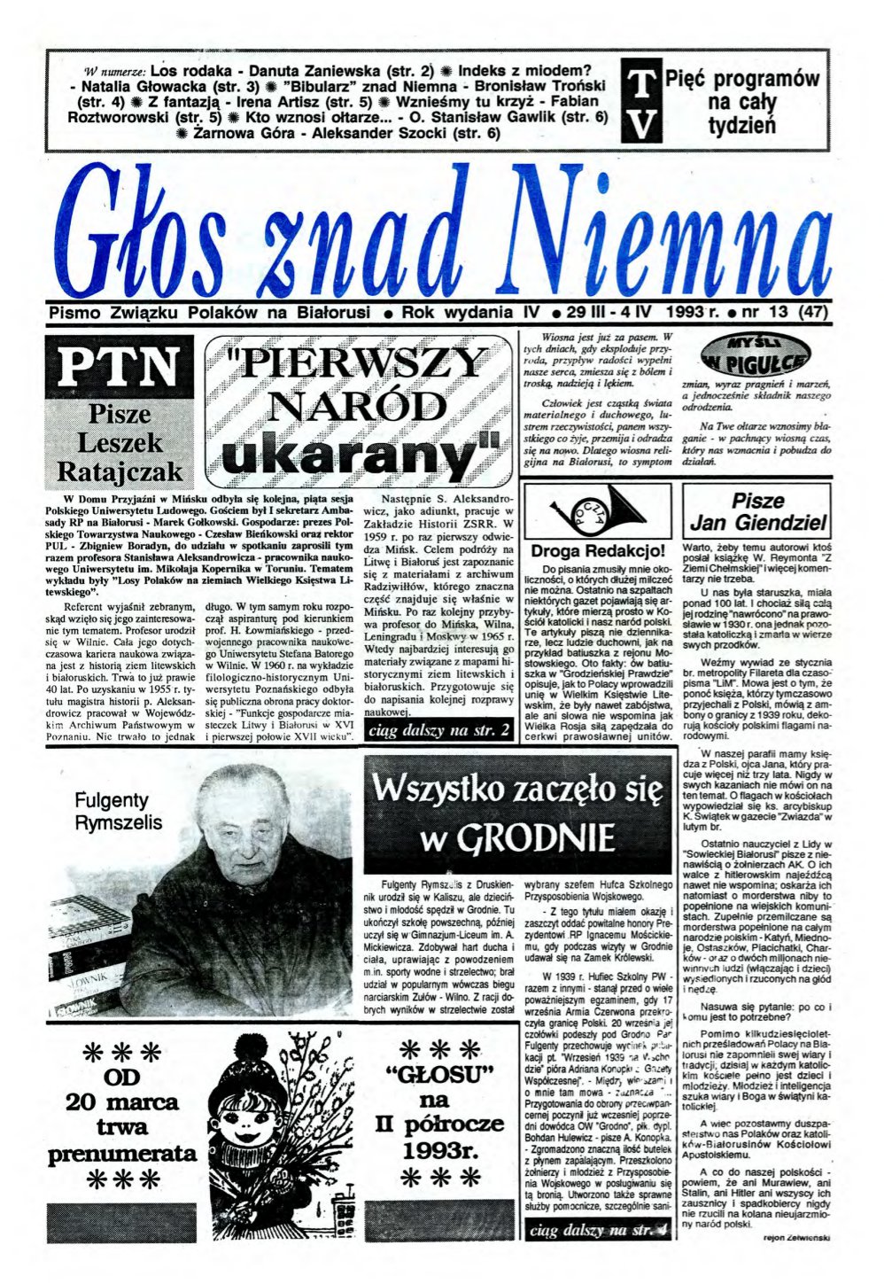 Głos znad Niemna 13 (47) 1993