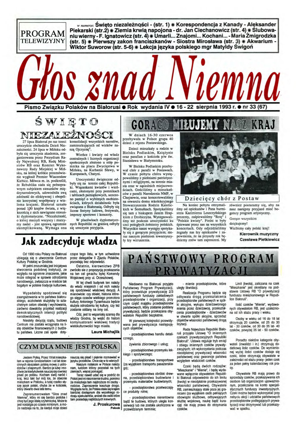 Głos znad Niemna 33 (67) 1993