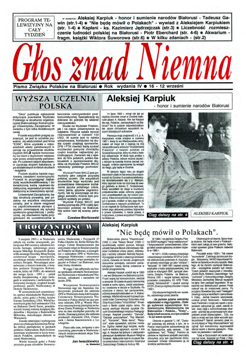 Głos znad Niemna 36 (70) 1993
