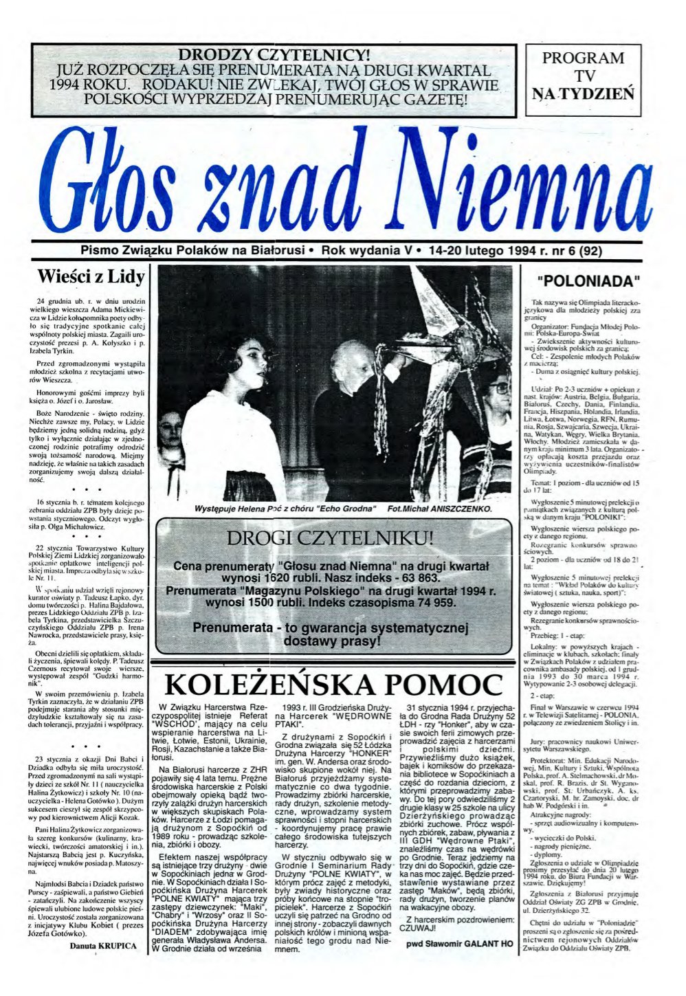 Głos znad Niemna 6 (92) 1994