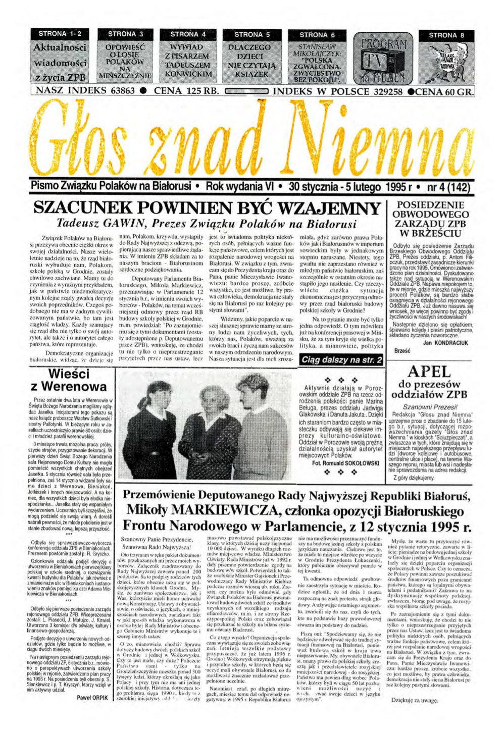Głos znad Niemna 4 (142) 1995