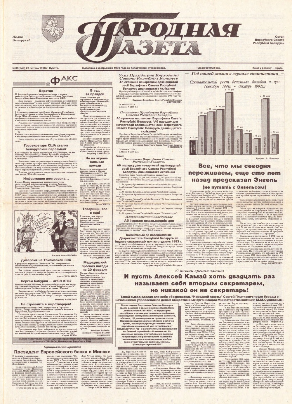 Народная газета 36 (549) 1993