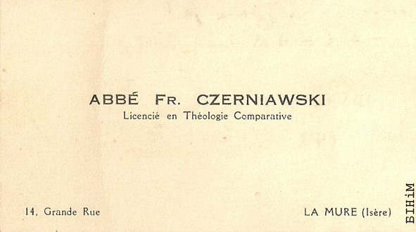 Візытоўка кс. Францішка Чарняўскага