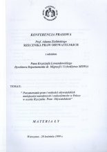 Konferencja prasowa Prof. Adama Zielińskiego Rzecznika Praw Obywatelskich