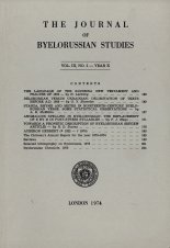 The Journal of Byelorussian Studies Vol. III, No. 2 - Year X / 1974